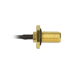 DeLOCK 10cm Coax Antenna Cable - High-Quality Black Cable for Optimal Signal Transmission - SKU: 4043619889655